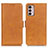 Leather Case Stands Flip Cover Holder M15L for Motorola Moto G42 Light Brown