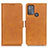 Leather Case Stands Flip Cover Holder M15L for Motorola Moto G50 Light Brown
