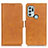 Leather Case Stands Flip Cover Holder M15L for Motorola Moto G60s Light Brown