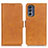 Leather Case Stands Flip Cover Holder M15L for Motorola Moto G62 5G Light Brown