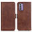 Leather Case Stands Flip Cover Holder M15L for Nokia G42 5G Brown