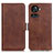 Leather Case Stands Flip Cover Holder M15L for OnePlus 10R 5G Brown