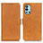 Leather Case Stands Flip Cover Holder M15L for OnePlus 9R 5G Light Brown