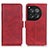 Leather Case Stands Flip Cover Holder M15L for OnePlus Ace 3 5G Red