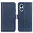 Leather Case Stands Flip Cover Holder M15L for Oppo A17 Blue