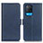 Leather Case Stands Flip Cover Holder M15L for Oppo A54 4G Blue