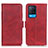 Leather Case Stands Flip Cover Holder M15L for Oppo A54 4G Red