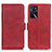Leather Case Stands Flip Cover Holder M15L for Oppo A54s Red