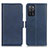 Leather Case Stands Flip Cover Holder M15L for Oppo A55 5G Blue