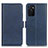 Leather Case Stands Flip Cover Holder M15L for Oppo A55S 5G Blue