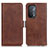 Leather Case Stands Flip Cover Holder M15L for Oppo A93 5G Brown