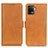 Leather Case Stands Flip Cover Holder M15L for Oppo A94 4G Light Brown