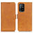 Leather Case Stands Flip Cover Holder M15L for Oppo A94 5G Light Brown