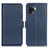 Leather Case Stands Flip Cover Holder M15L for Oppo F19 Pro Blue