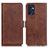 Leather Case Stands Flip Cover Holder M15L for Oppo Find X5 Lite 5G Brown