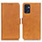 Leather Case Stands Flip Cover Holder M15L for Oppo Find X5 Lite 5G Light Brown