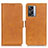 Leather Case Stands Flip Cover Holder M15L for Oppo K10 5G India Light Brown