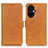 Leather Case Stands Flip Cover Holder M15L for Oppo K11x 5G Light Brown