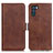 Leather Case Stands Flip Cover Holder M15L for Oppo K9 Pro 5G Brown