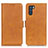 Leather Case Stands Flip Cover Holder M15L for Oppo K9 Pro 5G Light Brown