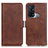 Leather Case Stands Flip Cover Holder M15L for Oppo Reno5 A Brown