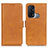 Leather Case Stands Flip Cover Holder M15L for Oppo Reno5 A Light Brown