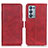 Leather Case Stands Flip Cover Holder M15L for Oppo Reno6 Pro 5G Red