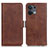 Leather Case Stands Flip Cover Holder M15L for Oppo Reno9 Pro 5G Brown