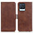 Leather Case Stands Flip Cover Holder M15L for Realme 8 Pro Brown