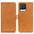 Leather Case Stands Flip Cover Holder M15L for Realme 8 Pro Light Brown