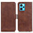 Leather Case Stands Flip Cover Holder M15L for Realme 9 Pro 5G Brown