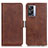 Leather Case Stands Flip Cover Holder M15L for Realme Narzo 50 5G Brown