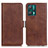 Leather Case Stands Flip Cover Holder M15L for Realme Narzo 50 Pro 5G Brown