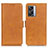 Leather Case Stands Flip Cover Holder M15L for Realme Q5i 5G Light Brown