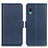 Leather Case Stands Flip Cover Holder M15L for Samsung Galaxy A02 Blue