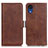 Leather Case Stands Flip Cover Holder M15L for Samsung Galaxy A03 Core Brown