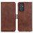 Leather Case Stands Flip Cover Holder M15L for Samsung Galaxy A15 4G Brown