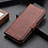 Leather Case Stands Flip Cover Holder M15L for Samsung Galaxy A32 4G Brown