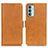 Leather Case Stands Flip Cover Holder M15L for Samsung Galaxy F23 5G Light Brown