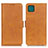 Leather Case Stands Flip Cover Holder M15L for Samsung Galaxy F42 5G Light Brown