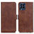 Leather Case Stands Flip Cover Holder M15L for Samsung Galaxy M53 5G Brown