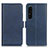 Leather Case Stands Flip Cover Holder M15L for Sony Xperia 1 IV Blue