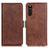 Leather Case Stands Flip Cover Holder M15L for Sony Xperia 10 III Brown