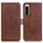 Leather Case Stands Flip Cover Holder M15L for Sony Xperia 5 IV Brown