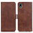 Leather Case Stands Flip Cover Holder M15L for Sony Xperia Ace III Brown