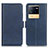 Leather Case Stands Flip Cover Holder M15L for Vivo iQOO Neo6 5G Blue