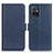 Leather Case Stands Flip Cover Holder M15L for Vivo iQOO Z6 5G Blue