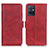 Leather Case Stands Flip Cover Holder M15L for Vivo iQOO Z6 5G Red