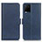 Leather Case Stands Flip Cover Holder M15L for Vivo Y21a Blue