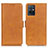 Leather Case Stands Flip Cover Holder M15L for Vivo Y30 5G Light Brown